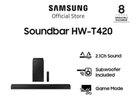 Samsung Soundbar HW-T420 2.1 Ch dengan Powerful Subwoofer - Black