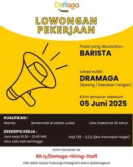 LOKER BARISTA DEHAGA