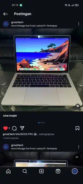 Macbook pro 2018 Retina Display 13 inchi Intel Core i7 RAM 16/2TB