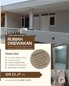 DISEWAKAN RUMAH NYAMAN & STRATEGIS DI MINOMARTANI, SLEMAN – YOGYAKARTA