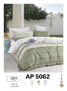 Sprei katun jepang minimalis hijau