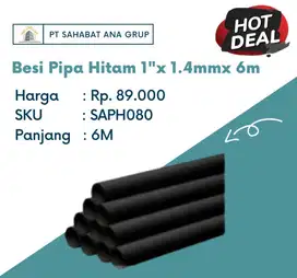 Besi Pipa Hitam 1x 1.4mmx 6m