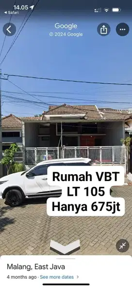Rumah Villa Bukit Tidar Lowokwaru Malang Kota