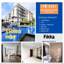 dijual murah banget  town house asati 1 BR furnished rapi terawat.