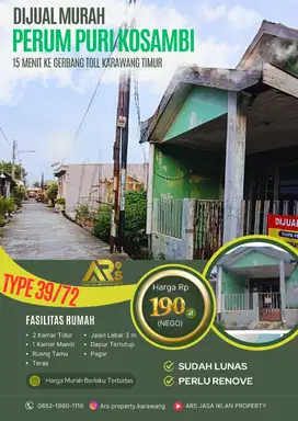 Rumah Murah Harga 190 Juta di Karawang Timur