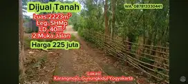 Di jual tanah luas 2223m² legalitas SHMp Lokasi Karangmojo