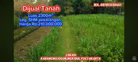 DIJUAL TANAH MURAH LUAS 2300M², LOKASI KARANGMOJO GUNUNGKIDUL