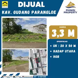 DIJUAL KAVLING GUDANG PARANGLOE 100 METER