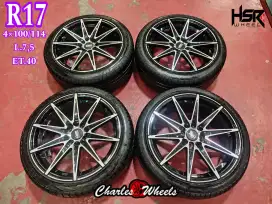 Jual velg + ban hsr r17 4x100 4x114,3 vios city avanza xenia dll