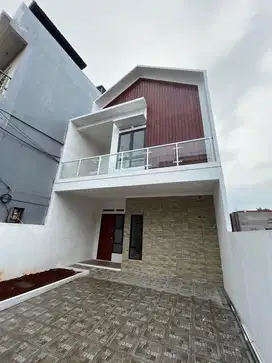 RUMAH MODERN MINIMALIS 2 LANTAI DEKAT EXIT TOL CIBUBUR AKSES 2 MOBIL