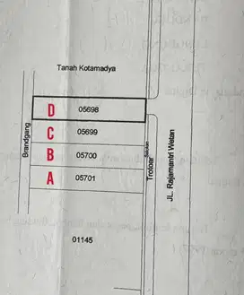 jual 4 kavling di rajamantri wetan buah batu bandung