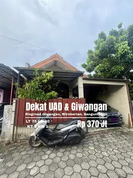JUAL MURAH RUMAH DI SEKITARAN WIROKERTEN BANGUNTAPAN BANTUL YOGYA