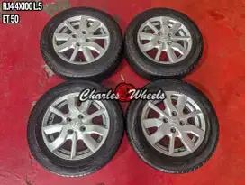 Jual velg + ban mobil oem brio r14 4x100 brio agya ayla sigra dll