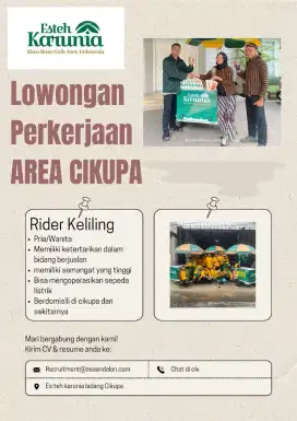 LOWONGAN RIDER MINUMAN KELILING (AREA CIKUPA)