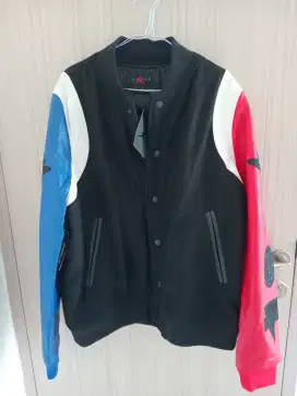 Nike Jordan Sport DNA Varsity Bomber Wool Leather Jacket Medium