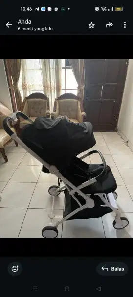 stroller bayi mooimom one hand fold murah terawat cabun size