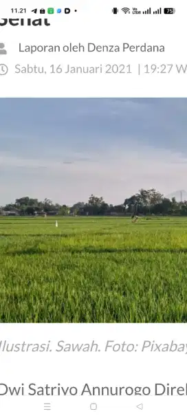 Dijual tanah sawah 4400m2, SHM
