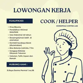 Lowongan Cook/Cook Helper Monopole Coffee Lab