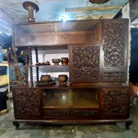 Bufet Jati Tua Full Ukir Khas Bali untuk Pajangan & Dekorasi Ruang
