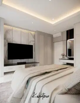 Jasa interior design backdrop tv elegan clasic