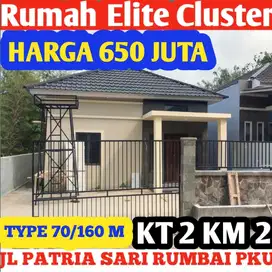 Dijual Rumah Baru Cluster Type 75/160 M Jl Patria sari Rumbai PKU Lota