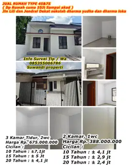 JUAL RUMAH DP 10juta sampai akad lokasi jln lili arengka riau