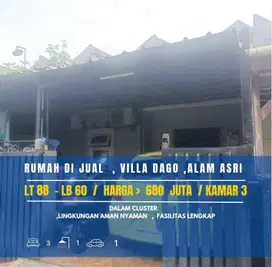 DIJUAL RUMAH SIAP SECONDARY ALAM ASRI VILLA DAGO PAMULANG