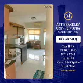 Apartemen Berkeley Universitas Ciputra Citraland 1BR Plus Furnished