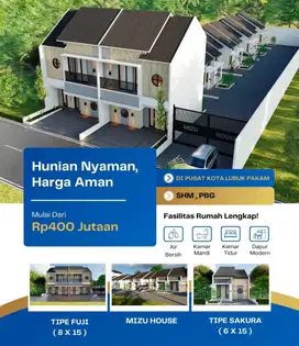 Rumah baru cantik dan elegant di Kota Lubuk Pakam dekat ke Tol