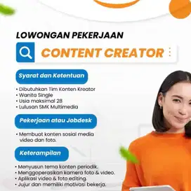 Lowongan Pekerjaan Content Creator Produk Rumah & Live