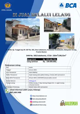 DIJUAL MELALUI LELANG WILAYAH BANTEN