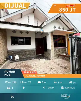 DIJUAL Rumah Kos di Kawasan Kampus Univ. Negeri Malang