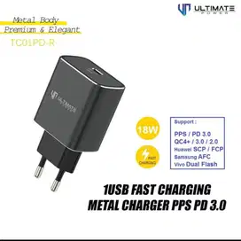 Ultimate Kepala Charger Fast Charging TC01PD-R 1USB Metal PPS PD 3,0