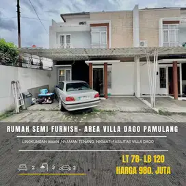 Rumah Dijual Area Villa Dago Pamulang  Lingkungan sejuk dan asri