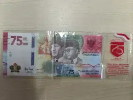 Jual 1 Lembar Uang 75 ribu Edisi Kemerdekaan