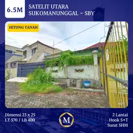 Rumah Hitung Tanah Satelit Utara Sukomanunggal dkt Darmo HR Muhammad
