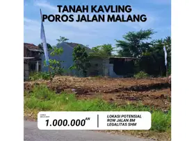 TANAH POROS JALAN MALANG SIAP BANGUN HARGA NEGO LEGALITAS SHM!