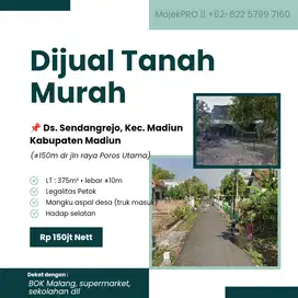 Dijual Tanah Murah Dekat Jalan PU Sendangrejo, Kec. Madiun (dekat Bok