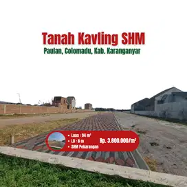 Kavling Colomadu, Dekat Jl Adisucipto, SHM