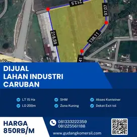 Dijual lahan industri Caruban sangat Strategis 15 Ha saja Bu!