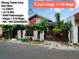 Jual Rumah Lama Hitung Tanah Area Solo Baru, Dekat The Park, Pakuwon