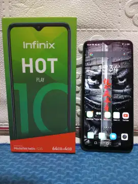 Infinix hot 10 play Ram 4/64 Fullset mulus ORI