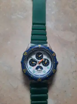 ORIENT Diver Jelly Triple Calendar Moonphase Transparent Blue Green