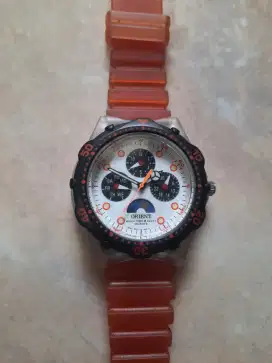 ORIENT Diver Jelly Triple Calendar Moonphase Transparent Black Orange