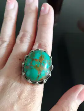 Cincin batu akik Persia hijau kedondong full porselen glass