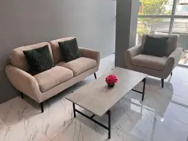 Satu set osaka sofa + meja + bantal sofa