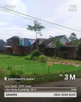 Dijual Tanah Lokasi Strategis Area Kota Purwokerto
