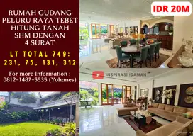 Rumah 749mtr Gudang Peluru Raya Tebet Jual Cepat Hitung Tanah