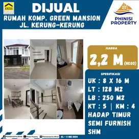 DIJUAL Rumah 2 Lantai Tengah Kota di Kompleks Green Mansion Jl Kerung2