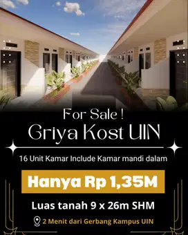 Kosan dijual Dekat Kampus UIN